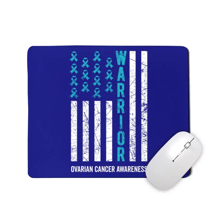 Warrior Teal Ribbon Ovarian Cancer Awareness Gift Mousepad