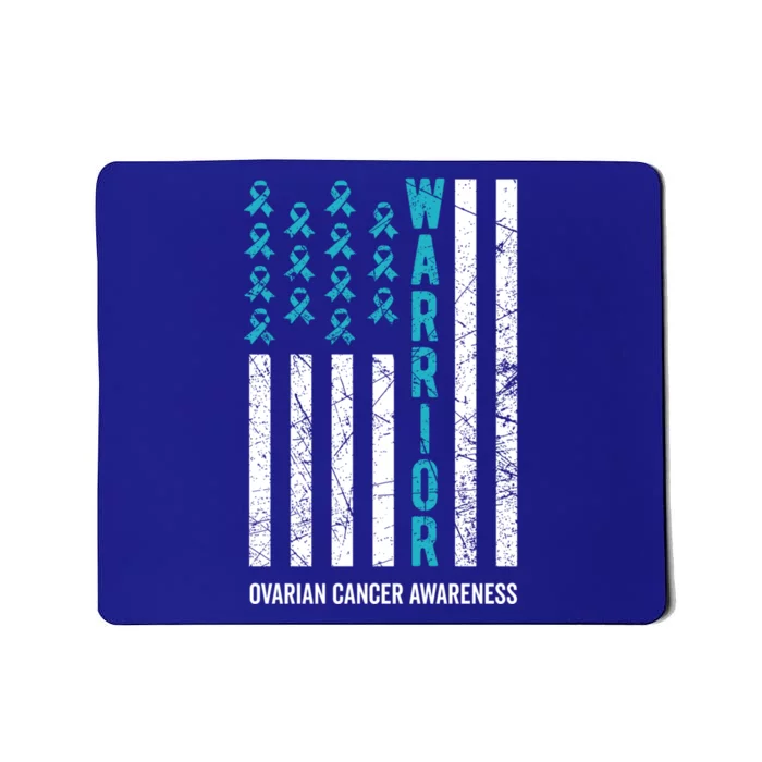 Warrior Teal Ribbon Ovarian Cancer Awareness Gift Mousepad