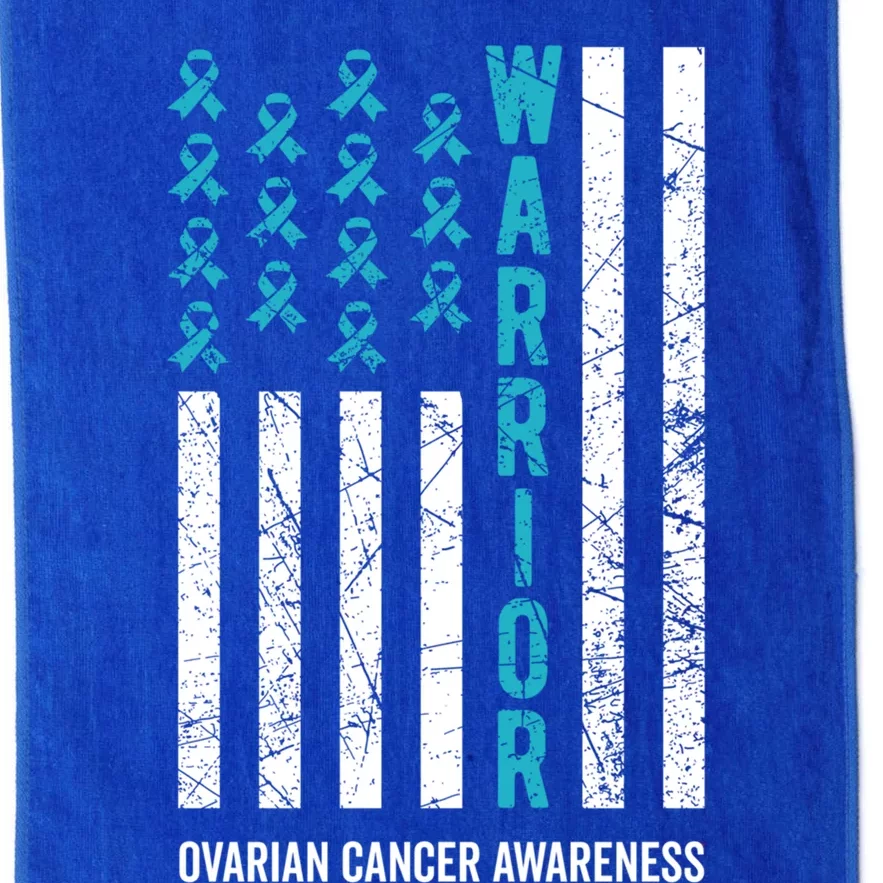 Warrior Teal Ribbon Ovarian Cancer Awareness Gift Platinum Collection Golf Towel