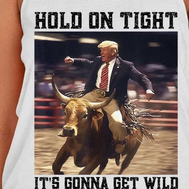 Western Trump Riding Wild Bull Southern Trump Rodeo Arena Women's Knotted Racerback Tank