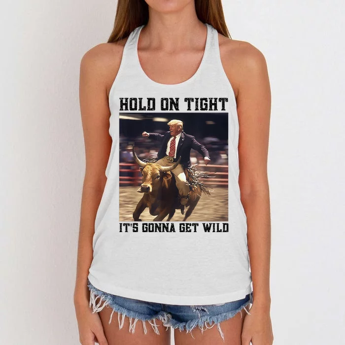 Western Trump Riding Wild Bull Southern Trump Rodeo Arena Women's Knotted Racerback Tank