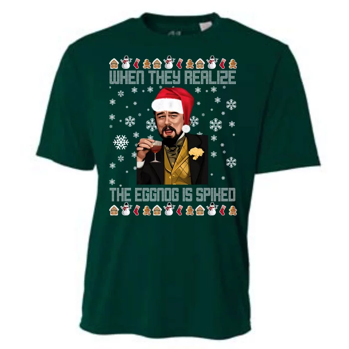 When They Realize The Eggnog Is Spiked Funny Christmas Cooling Performance Crew T-Shirt