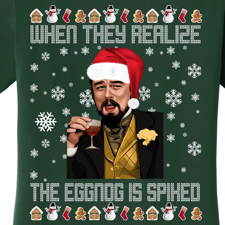 When They Realize The Eggnog Is Spiked Funny Christmas Women's T-Shirt