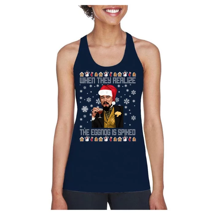 When They Realize The Eggnog Is Spiked Funny Christmas Women's Racerback Tank