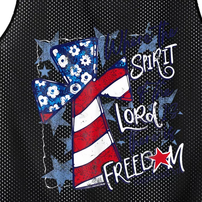 Where The Spirit Of The Lord Is There Is Freedom Mesh Reversible Basketball Jersey Tank