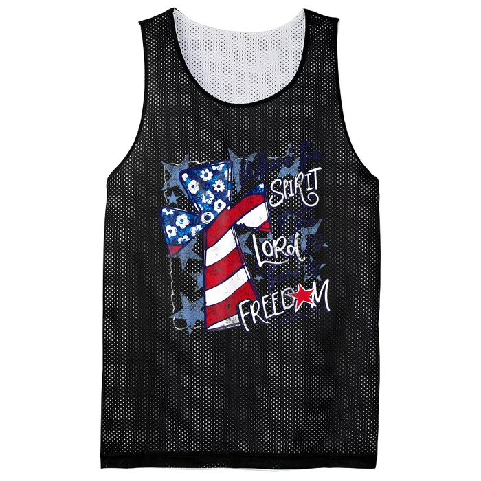 Where The Spirit Of The Lord Is There Is Freedom Mesh Reversible Basketball Jersey Tank