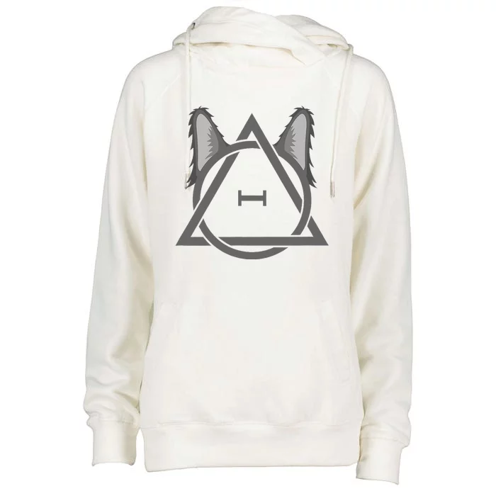 Wolf Therian Symbol Womens Funnel Neck Pullover Hood