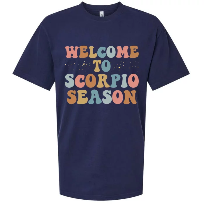 Welcome To Scorpio Season Boho Retro Scorpio Zodiac Birthday Gift Sueded Cloud Jersey T-Shirt