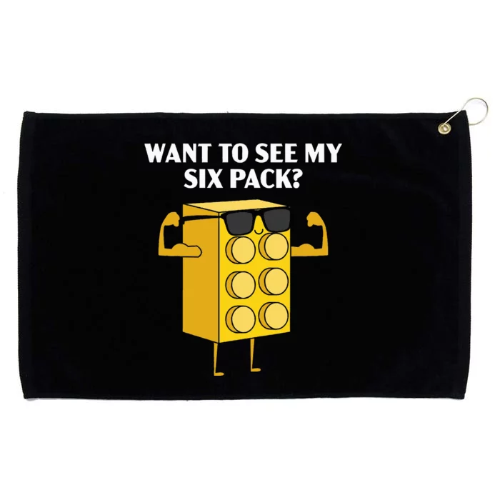 Want To See My Six Pack Bricks Lover Master Builder Grommeted Golf Towel