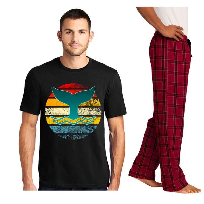 Whale Tail Save The Whale Retro Distressed Oceanic Sunset Gift Pajama Set