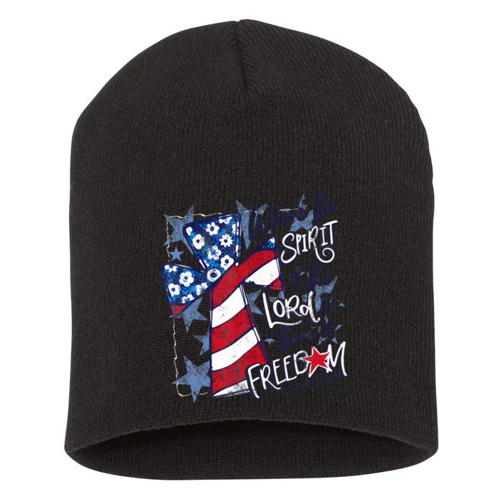 Where The Spirit Of The Lord Is There Is Freedom Short Acrylic Beanie