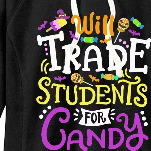 Will Trade Students For Candy Teacher Cute Halloween Costume Women's Fleece Hoodie