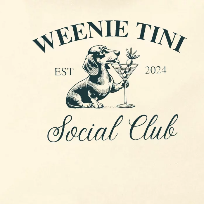 Weenie Tini Social Club Dachshund Weiner Dog Zip Tote Bag