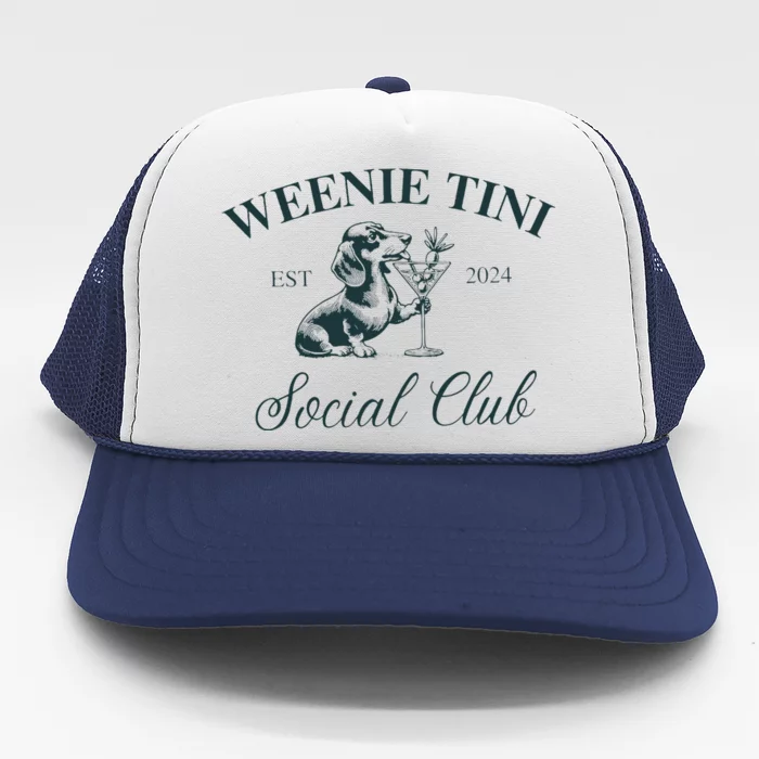 Weenie Tini Social Club Dachshund Weiner Dog Trucker Hat