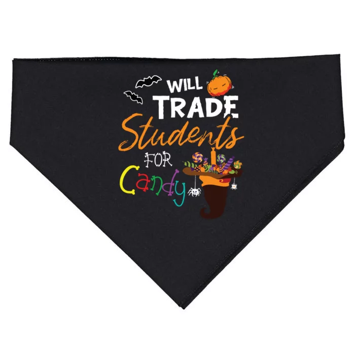 Will Trade Students For Candy Halloween Costume Teacher USA-Made Doggie Bandana