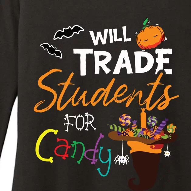 Will Trade Students For Candy Halloween Costume Teacher Womens CVC Long Sleeve Shirt