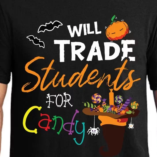 Will Trade Students For Candy Halloween Costume Teacher Pajama Set