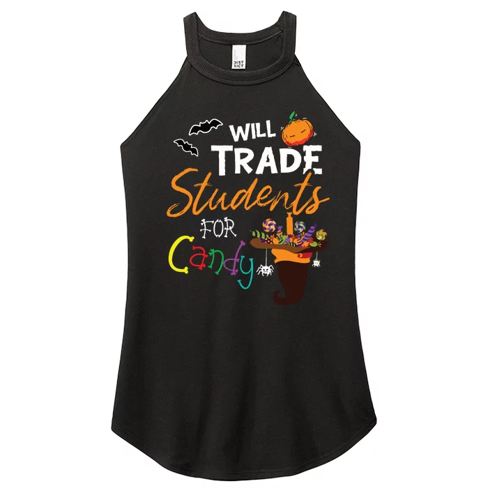 Will Trade Students For Candy Halloween Costume Teacher Women’s Perfect Tri Rocker Tank