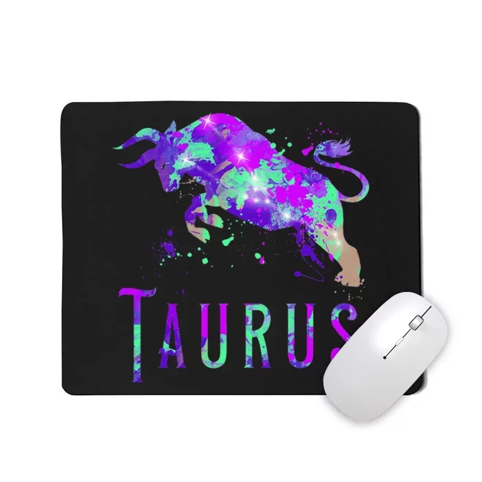 Watercolor Taurus Symbol Zodiac Sign Astrology Horoscope Mousepad