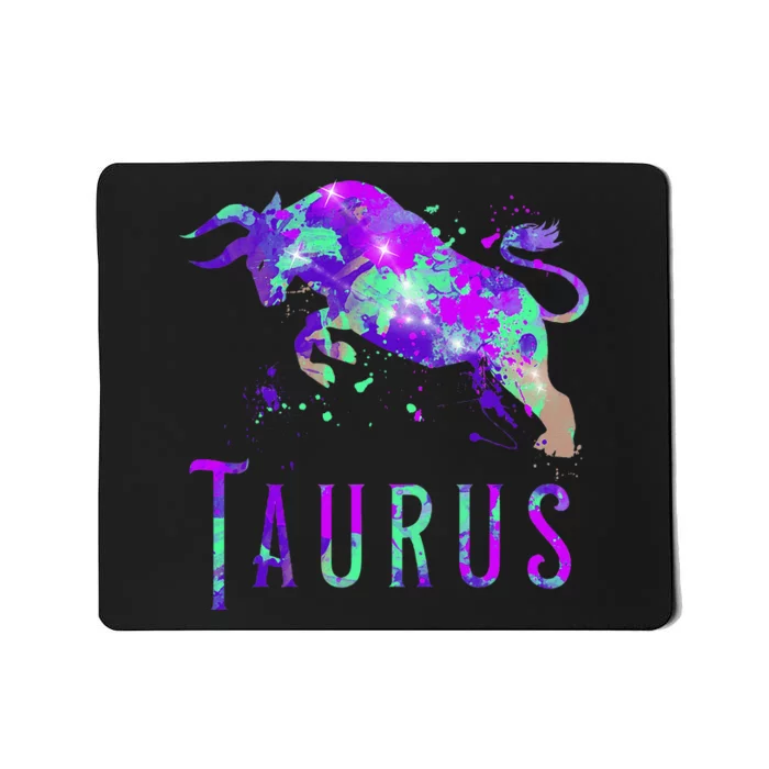 Watercolor Taurus Symbol Zodiac Sign Astrology Horoscope Mousepad