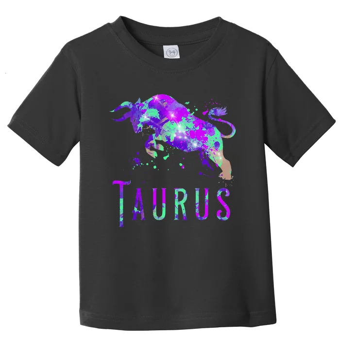 Watercolor Taurus Symbol Zodiac Sign Astrology Horoscope Toddler T-Shirt