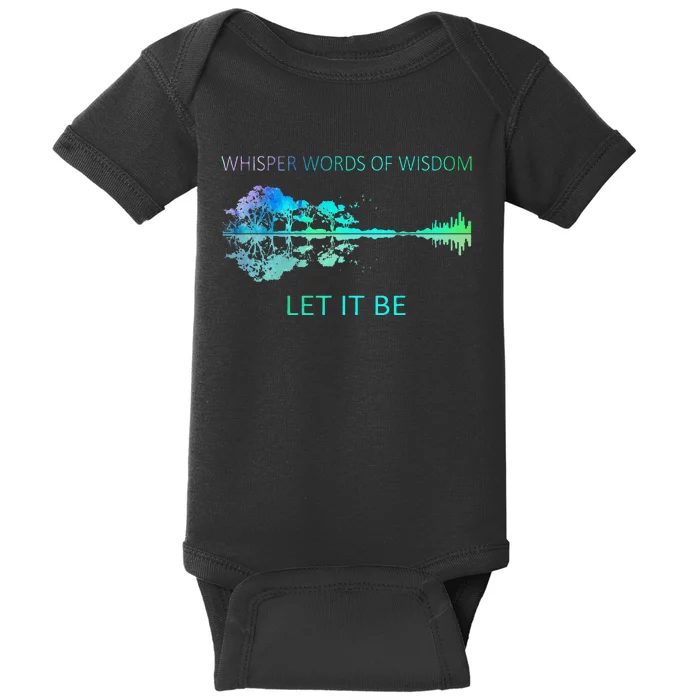 Watercolor Tree Sky There Will Be An Answer Let It Be Guitar Baby Bodysuit