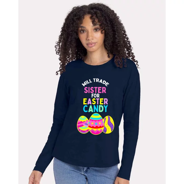 Will Trade Sister for Easter Candy Eggs Cute Boy Girl Womens Cotton Relaxed Long Sleeve T-Shirt