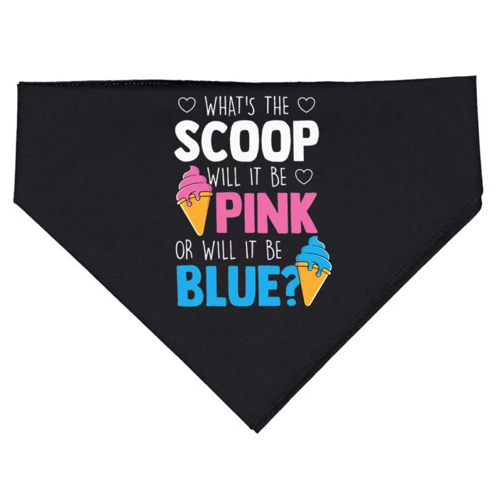 Whats The Scoop Funny Gender Reveal Party Team Blue USA-Made Doggie Bandana