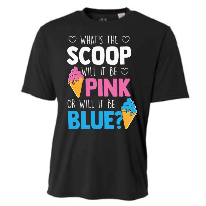 Whats The Scoop Funny Gender Reveal Party Team Blue Cooling Performance Crew T-Shirt