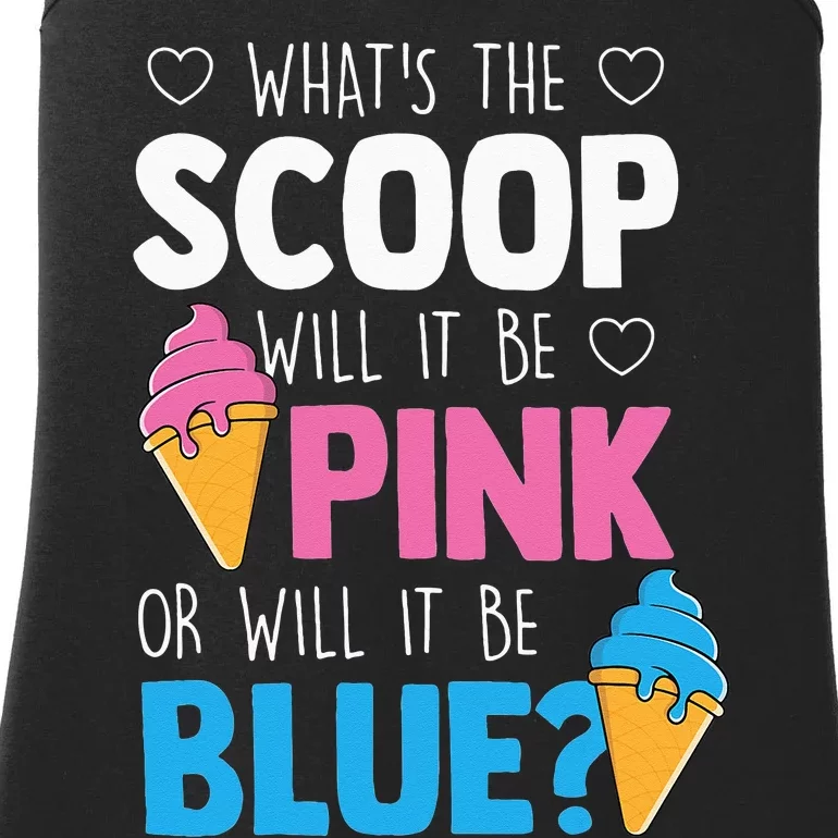 Whats The Scoop Funny Gender Reveal Party Team Blue Ladies Essential Tank