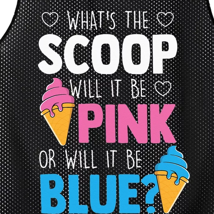 Whats The Scoop Funny Gender Reveal Party Team Blue Mesh Reversible Basketball Jersey Tank