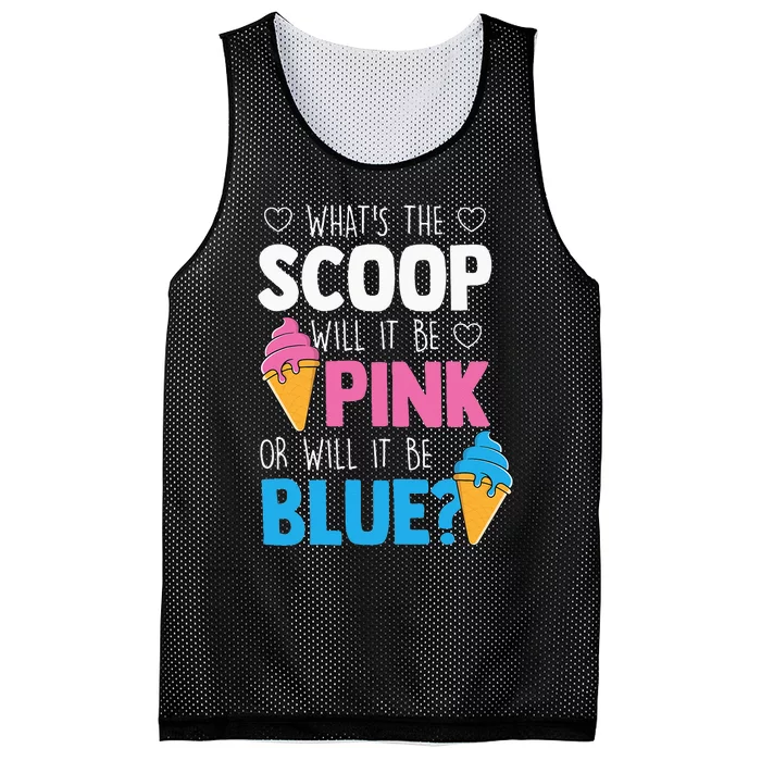 Whats The Scoop Funny Gender Reveal Party Team Blue Mesh Reversible Basketball Jersey Tank