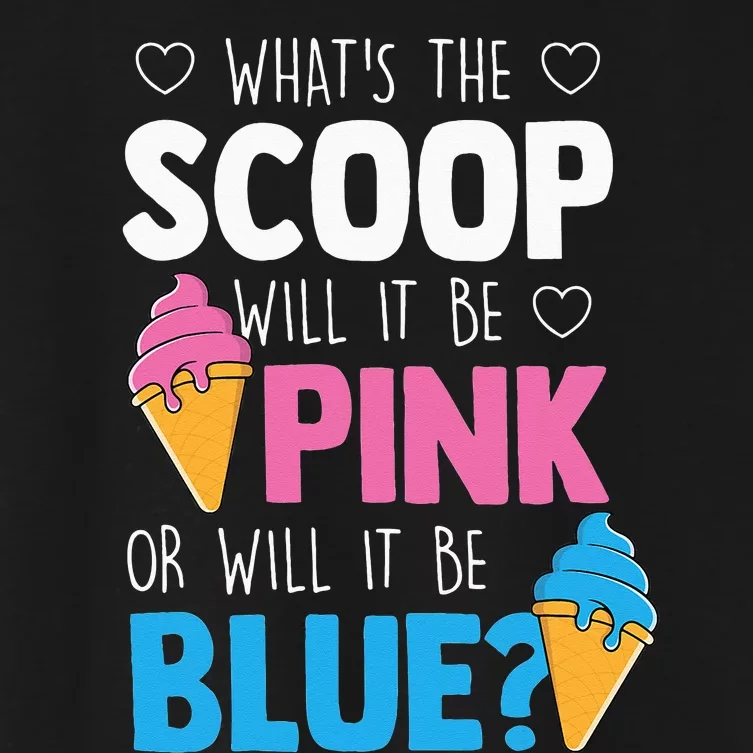 Whats The Scoop Funny Gender Reveal Party Team Blue Women's Crop Top Tee