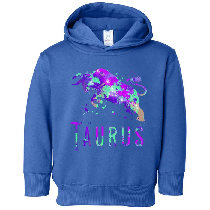 Watercolor Taurus Symbol Zodiac Sign Astrology Horoscope Toddler Hoodie