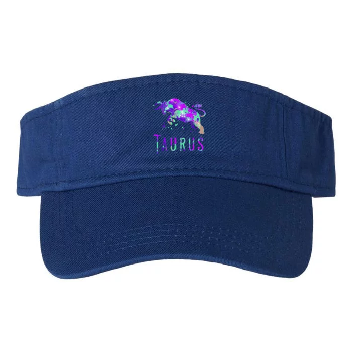 Watercolor Taurus Symbol Zodiac Sign Astrology Horoscope Valucap Bio-Washed Visor