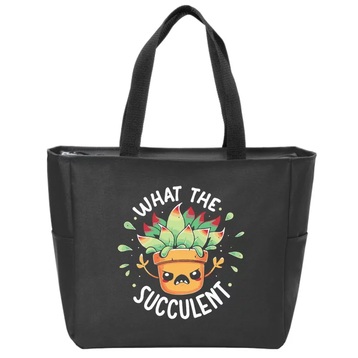 What The Succulent Raging Succulent Zip Tote Bag