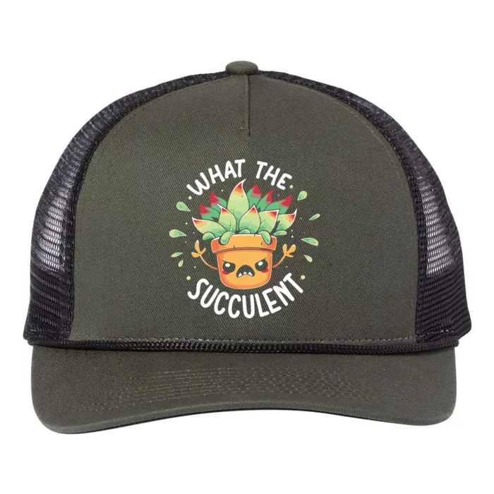 What The Succulent Raging Succulent Retro Rope Trucker Hat Cap