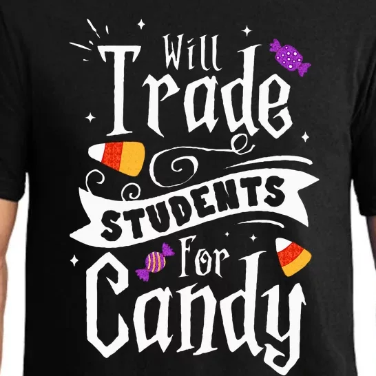 Will Trade Students For Candy Funny Teacher Halloween Pajama Set