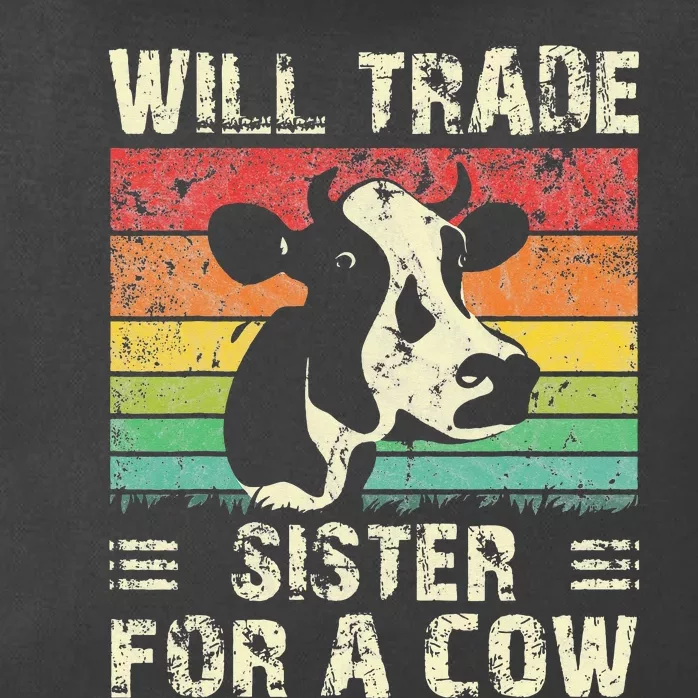 Will Trade Sister For A Cow Vintage Farm Animal Zip Tote Bag