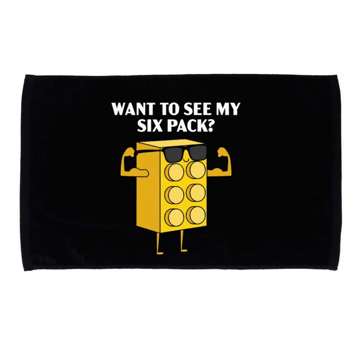 Want To See My Six Pack Bricks Lover Master Builder Microfiber Hand Towel