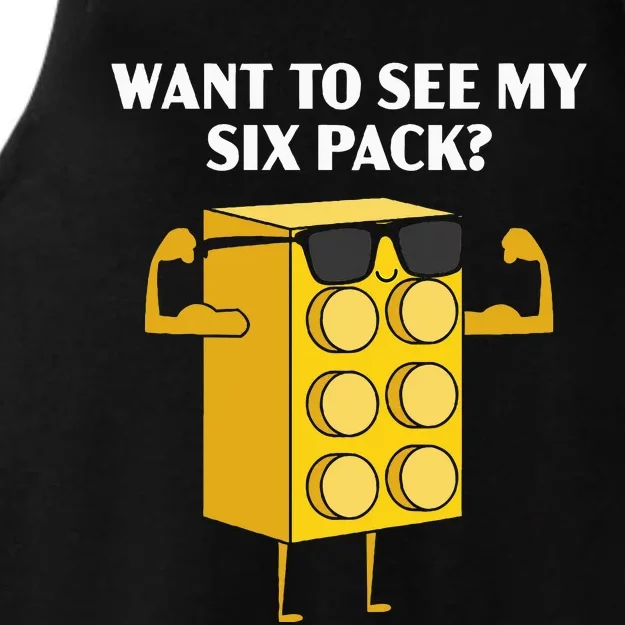 Want To See My Six Pack Bricks Lover Master Builder Ladies Tri-Blend Wicking Tank