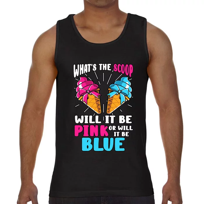 What's The Scoop Gender Reveal Ice Cream Party Pink Blue Comfort Colors® Tank Top