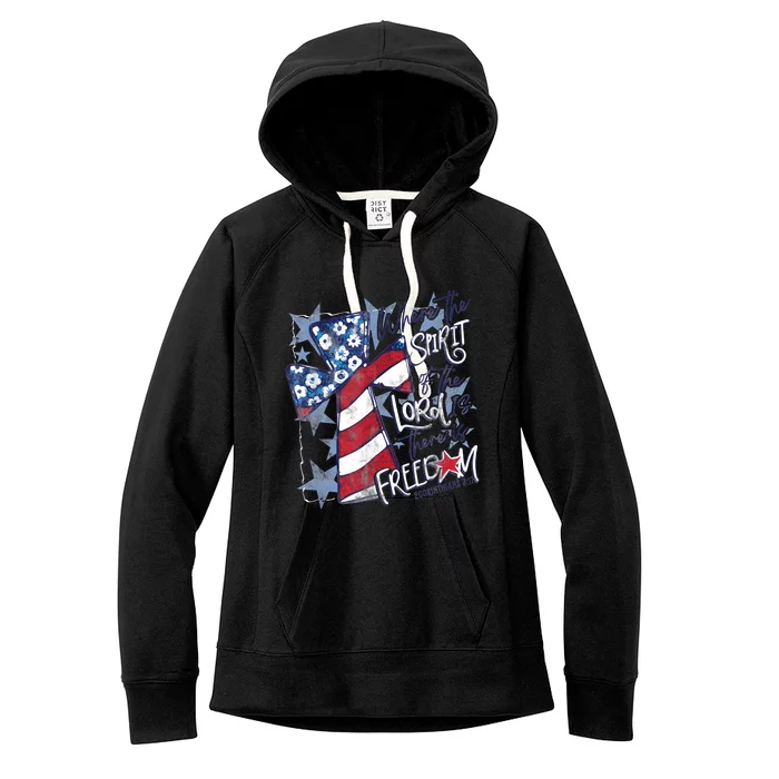 Where The Spirit Of The Lord Is There Is Freedom Women's Fleece Hoodie