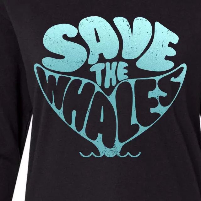 Whale Tail Save The Whales Womens Cotton Relaxed Long Sleeve T-Shirt