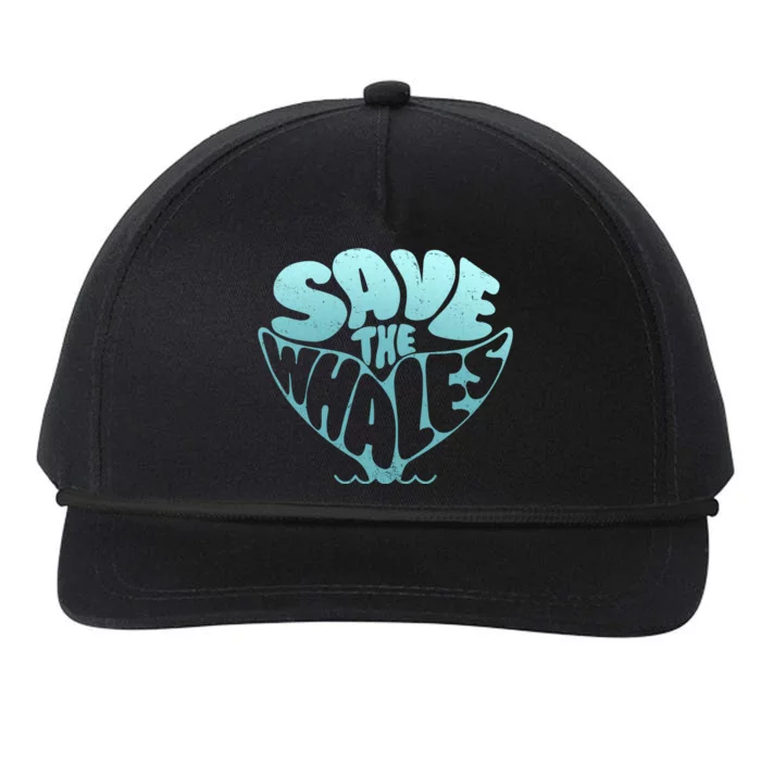 Whale Tail Save The Whales Snapback Five-Panel Rope Hat