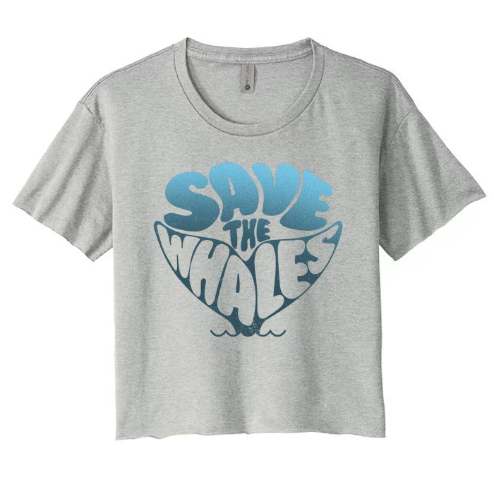 Whale Tail Save The Whales Women's Crop Top Tee