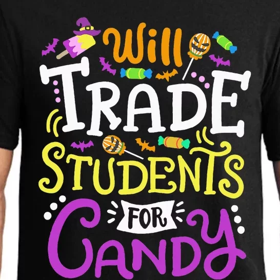 Will Trade Students For Candy Teacher Cute Halloween Costume Pajama Set