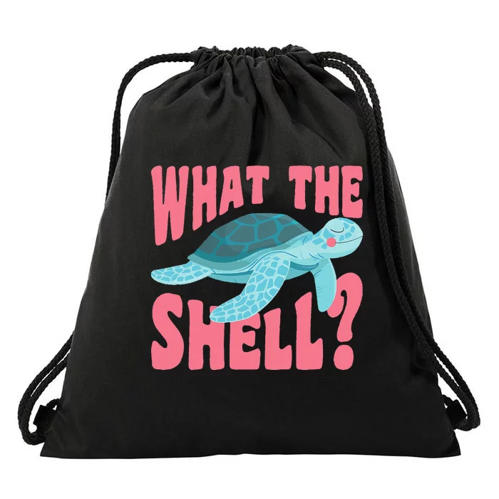 What The Shell Funny Turtle Drawstring Bag