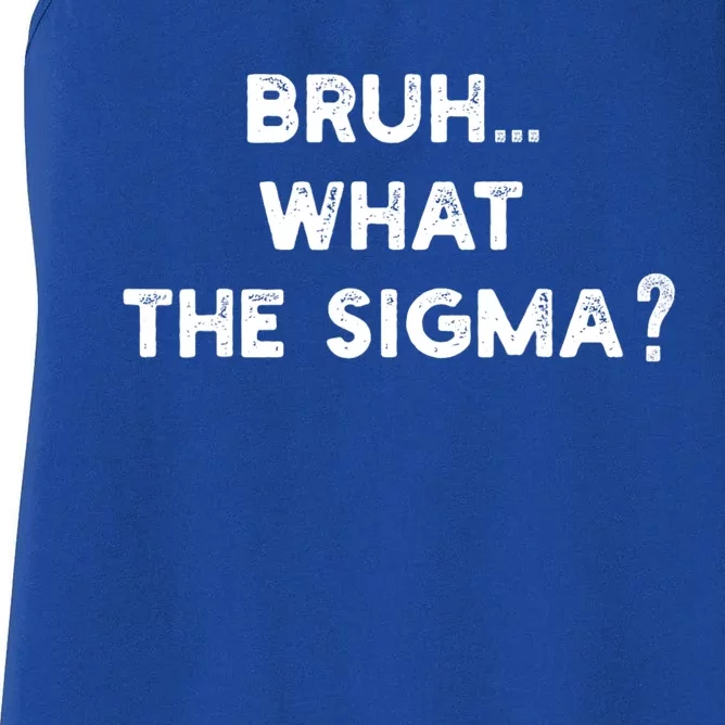 What The Sigma Bruh Funny Meme Women's Racerback Tank