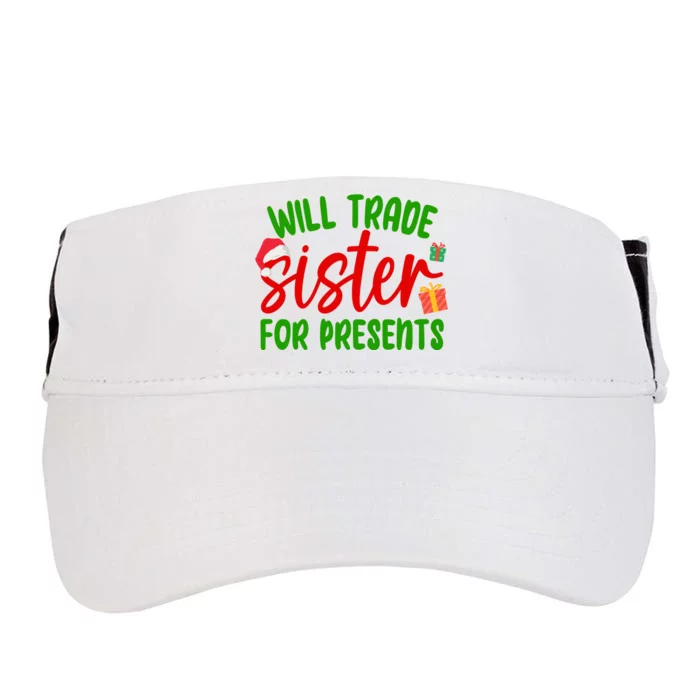 Will Trade Sister For Presents Funny Christmas Adult Drive Performance Visor